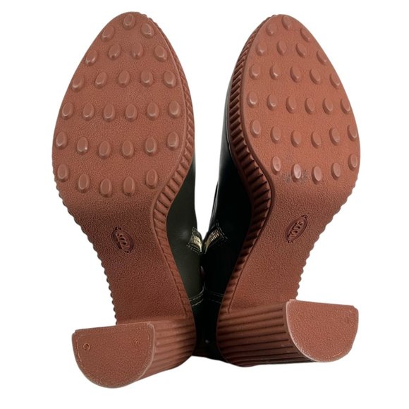 NWOB Tod's Green Leather Lace Up Heeled Boots - Picture 7 of 12